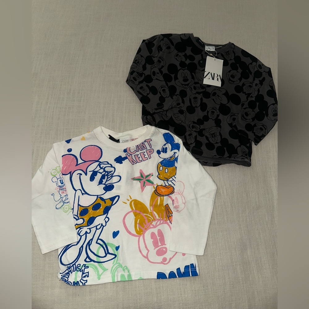 Zara Kids Colorful Graphic Long Sleeve Shirts